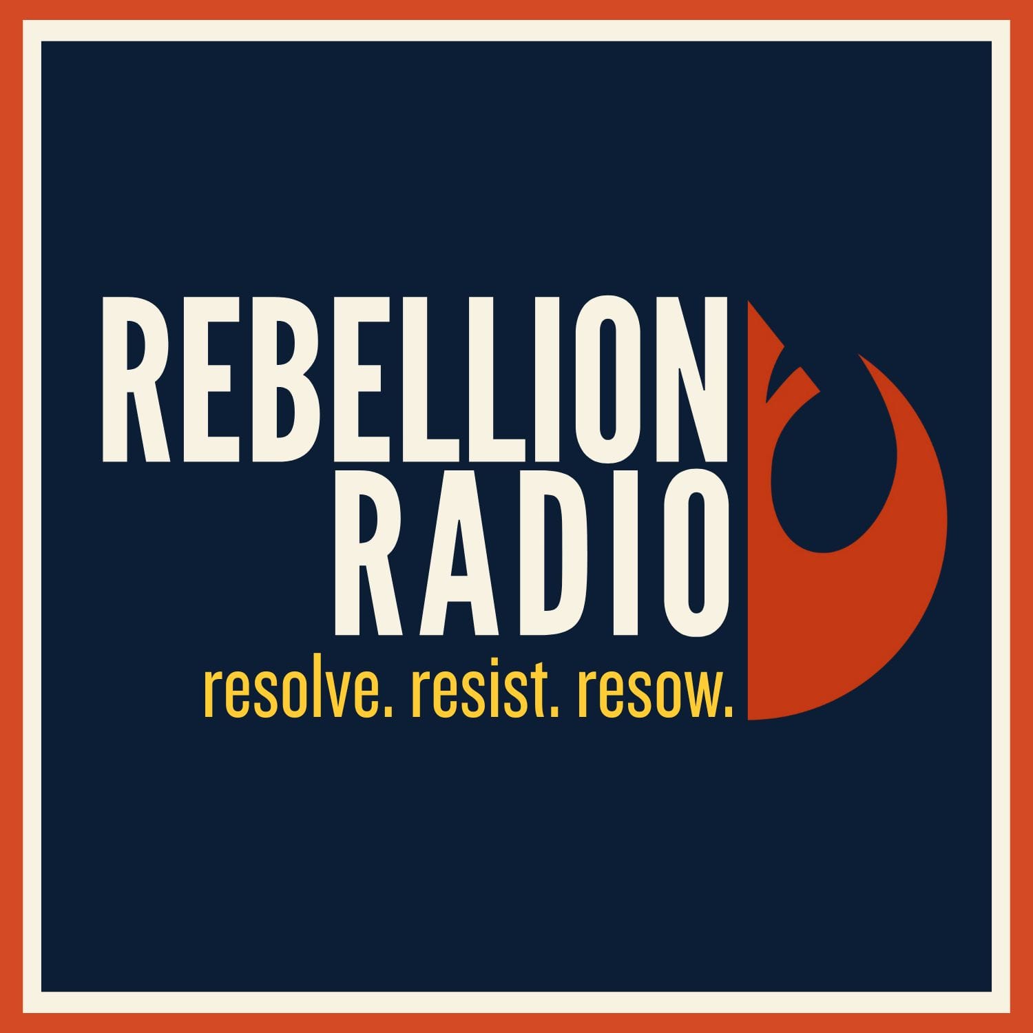 Logo for Rebellion Radio - resolve. resist. resow.